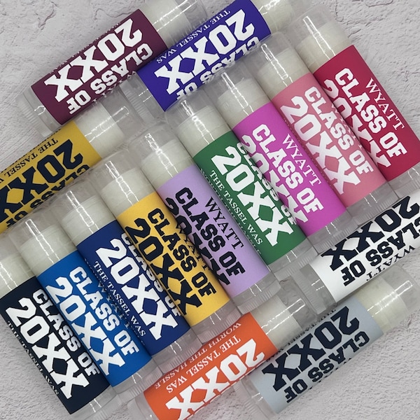 Class of 2024 Party Favors: Personalized Handmade Graduation Lip Balm - Celebrate with Customized Lip Balm for High School & College Grads!