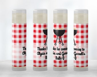 Personalized Lip Balm Favors for Coed BBQ Baby Shower | Handmade for Backyard Parties & Couples Baby Showers | Unique Baby Q Gift Idea-1031