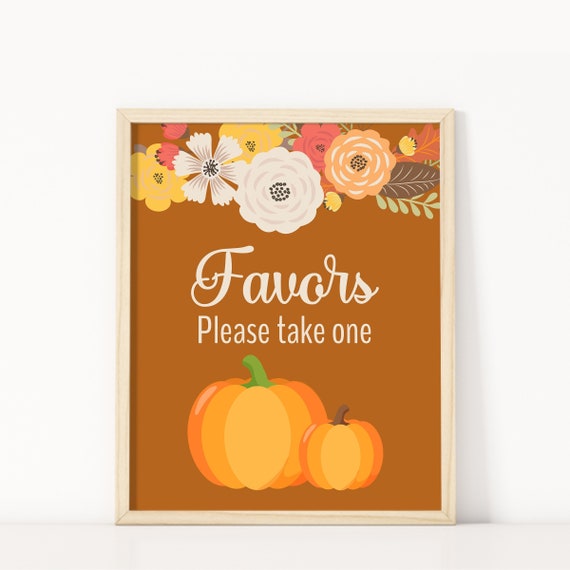 Burnt Orange Little Pumpkin Baby Shower Printable Favor Table Sign ...