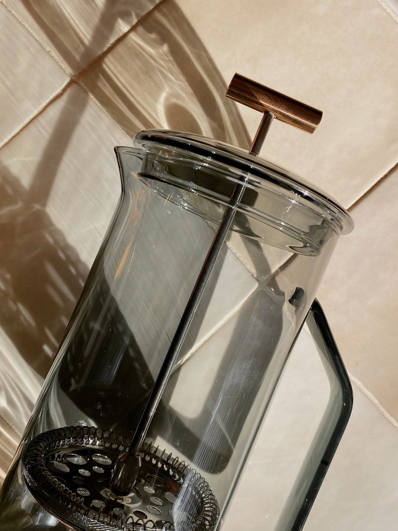 850 Ml Glass French Press Gray Etsy