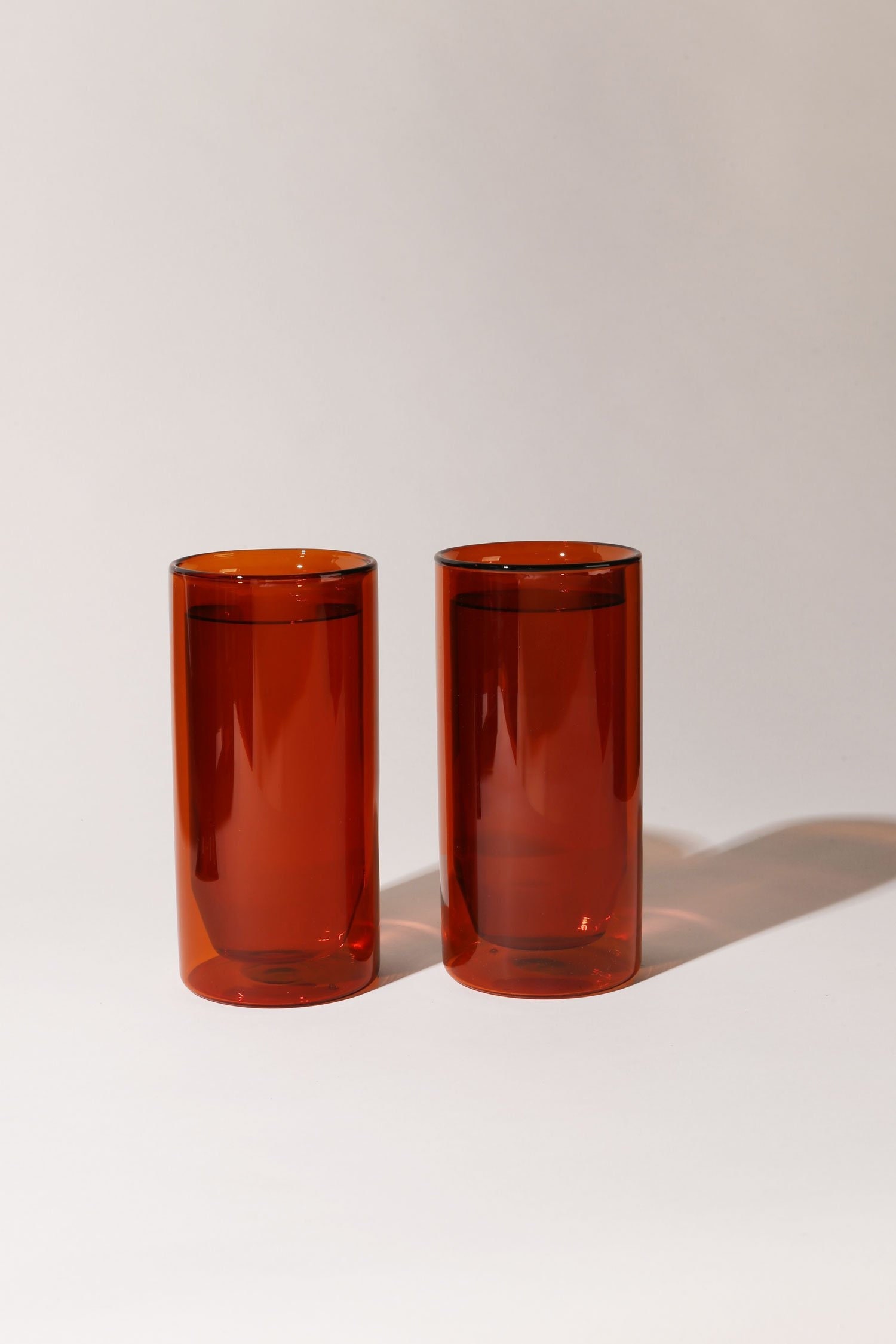 Lunettes Double Paroi 16Oz - Ensemble de 2 Ambre