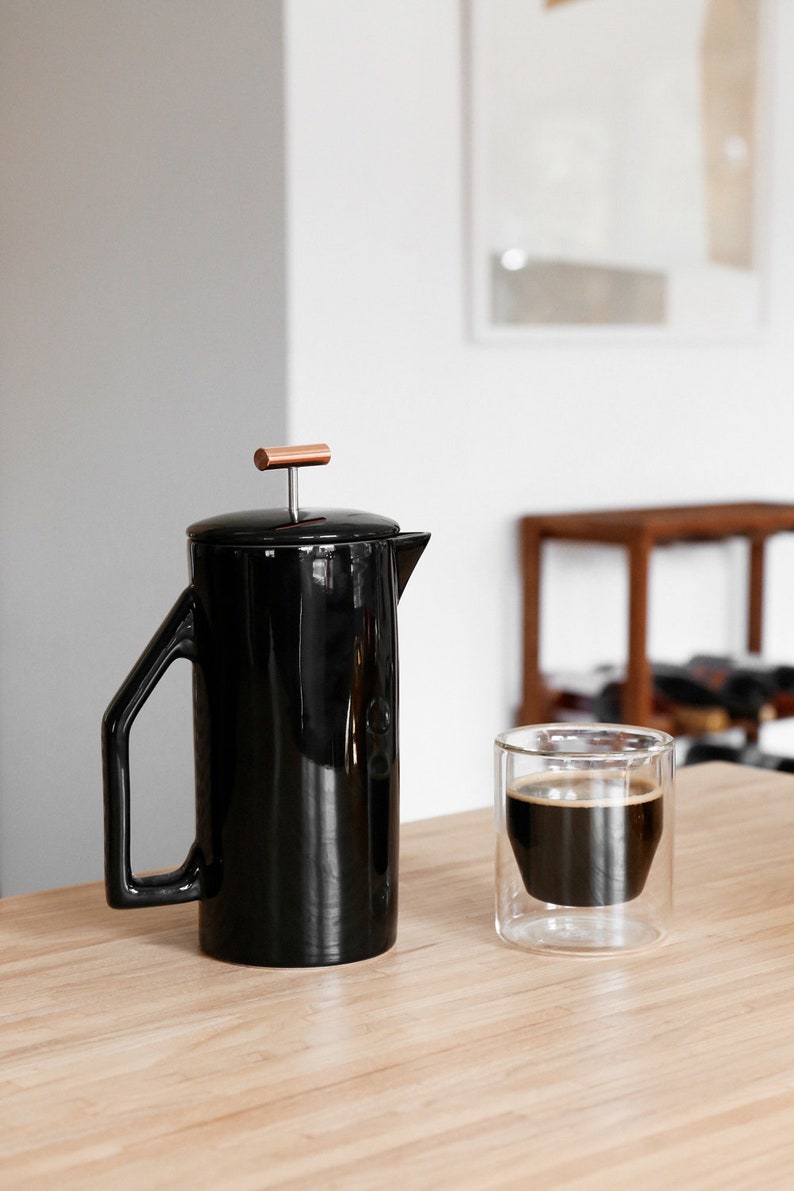 850 mL Ceramic French Press Black Etsy