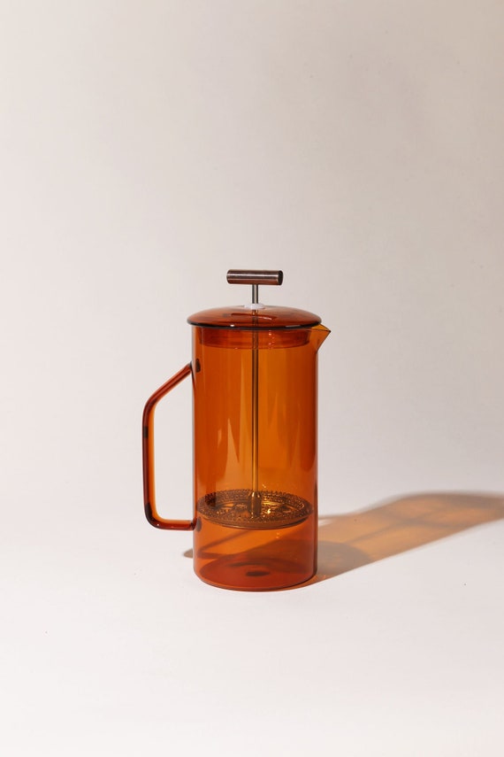 850 Ml Glass French Press Amber Etsy