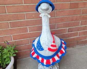 USA Flagge Bikini 4. Juli Porch Goose Outfit Häkelanleitung, PDF PDF Download
