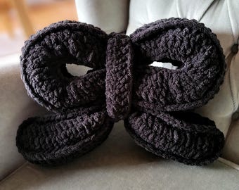 Coquette Crochet Bow Pillow Pattern, DIGITAL PDF FILE, Crochet Pillow, Coquette Aesthetic Room Decor, Printer Friendly pattern, Kawaii stuff