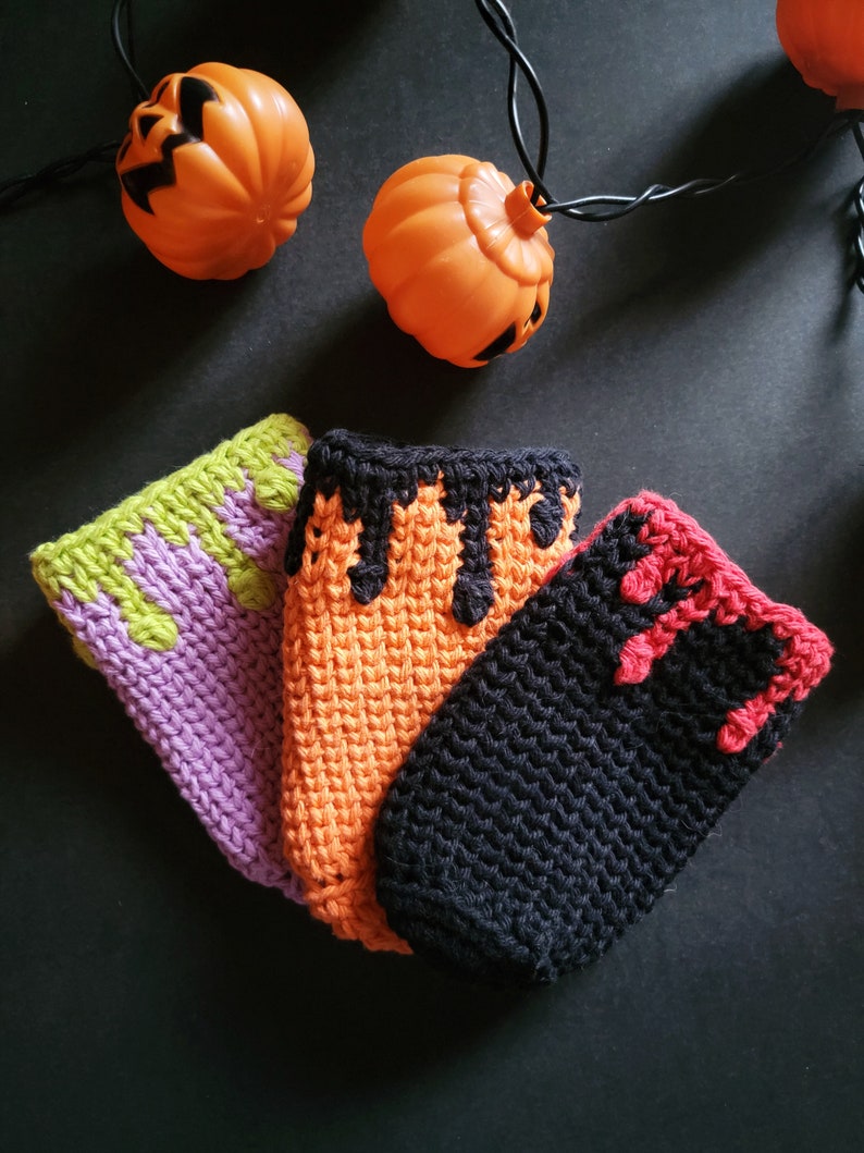 Creepy Cute Halloween Crochet PDF Pattern, Can Cozy, Reusable Can Sleeve, Spooky, Goth, Emo, Eco-Friendly, Printable PDF Crochet Pattern image 5