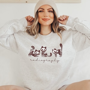 Radiography sweatshirt, x-ray cat sweatshirt, cat sweat shirt, x-ray cat pullover, radiology crewneck, x-ray tech gift, radiologist sweater