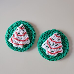 Digital Crochet car coaster crochet pattern, cup holder coaster, Christmas Tree Cake crochet car coaster, Xmas crochet, PDF pattern download image 2