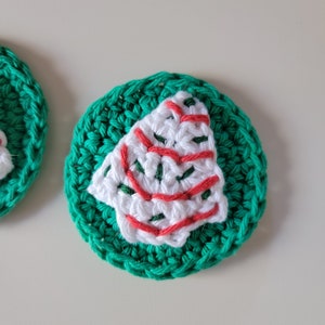 Digital Crochet car coaster crochet pattern, cup holder coaster, Christmas Tree Cake crochet car coaster, Xmas crochet, PDF pattern download image 3