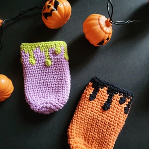 Creepy Cute Halloween Crochet PDF Pattern, Can Cozy, Reusable Can Sleeve, Spooky, Goth, Emo, Eco-Friendly, Printable PDF Crochet Pattern image 2