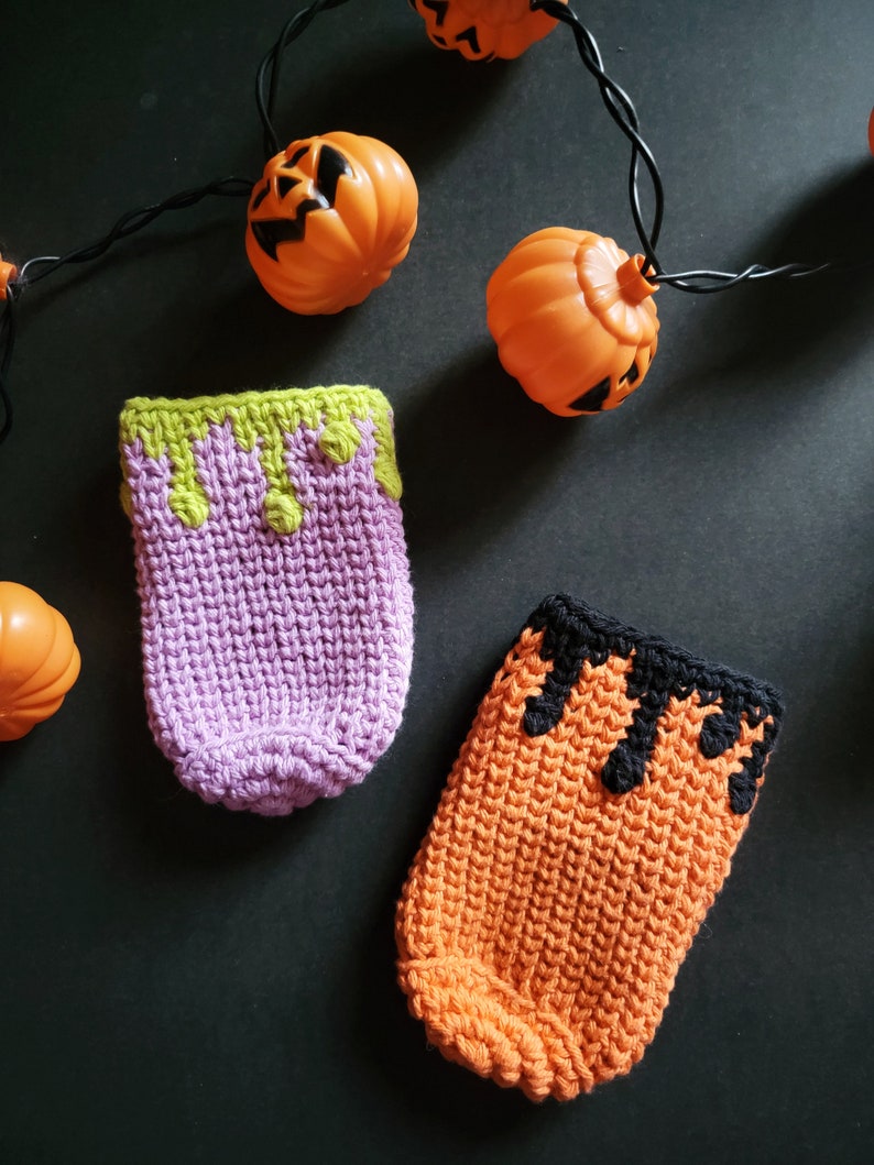 Creepy Cute Halloween Crochet PDF Pattern, Can Cozy, Reusable Can Sleeve, Spooky, Goth, Emo, Eco-Friendly, Printable PDF Crochet Pattern image 2