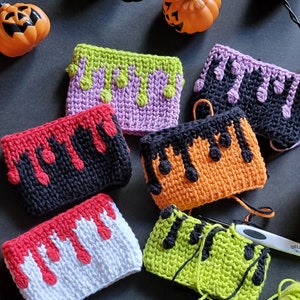 Griezelig schattig Halloween gehaakt PDF-patroon, Cup Cosy, Herbruikbare Cup Sleeve, Spooky, Goth, Emo, Eco-vriendelijk, Afdrukbaar PDF-haakpatroon afbeelding 4