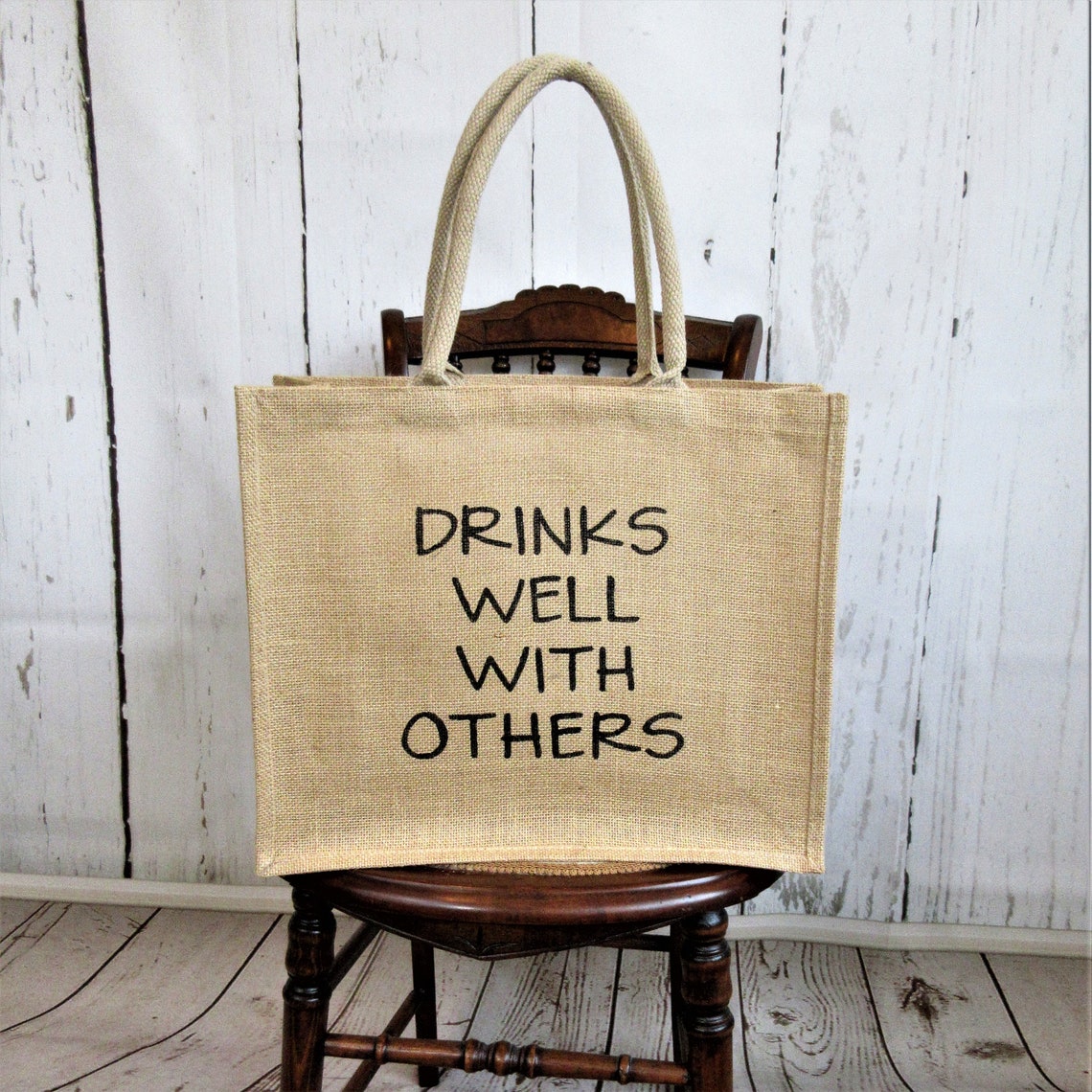 Drinks Well With Others Bag Funny Tote Bag Tote Bag With - Etsy Sweden