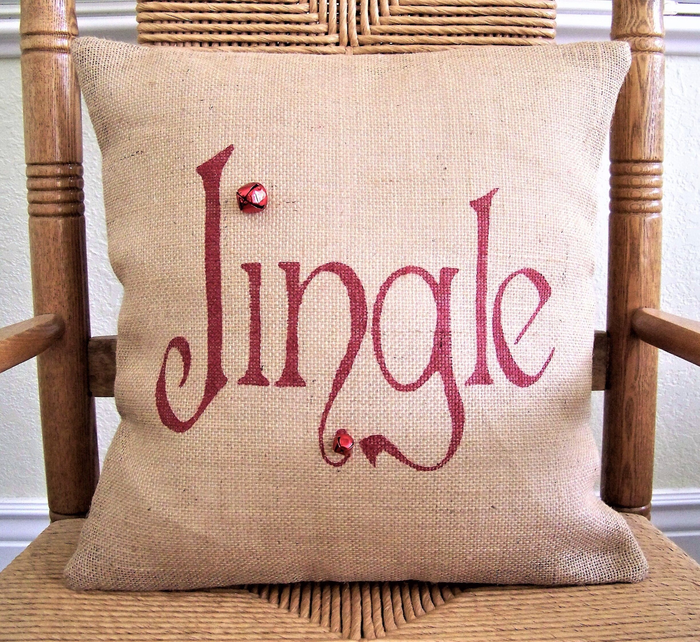 Jingle Pillow Christmas pillow burlap Pillow Pillow Cover Etsy