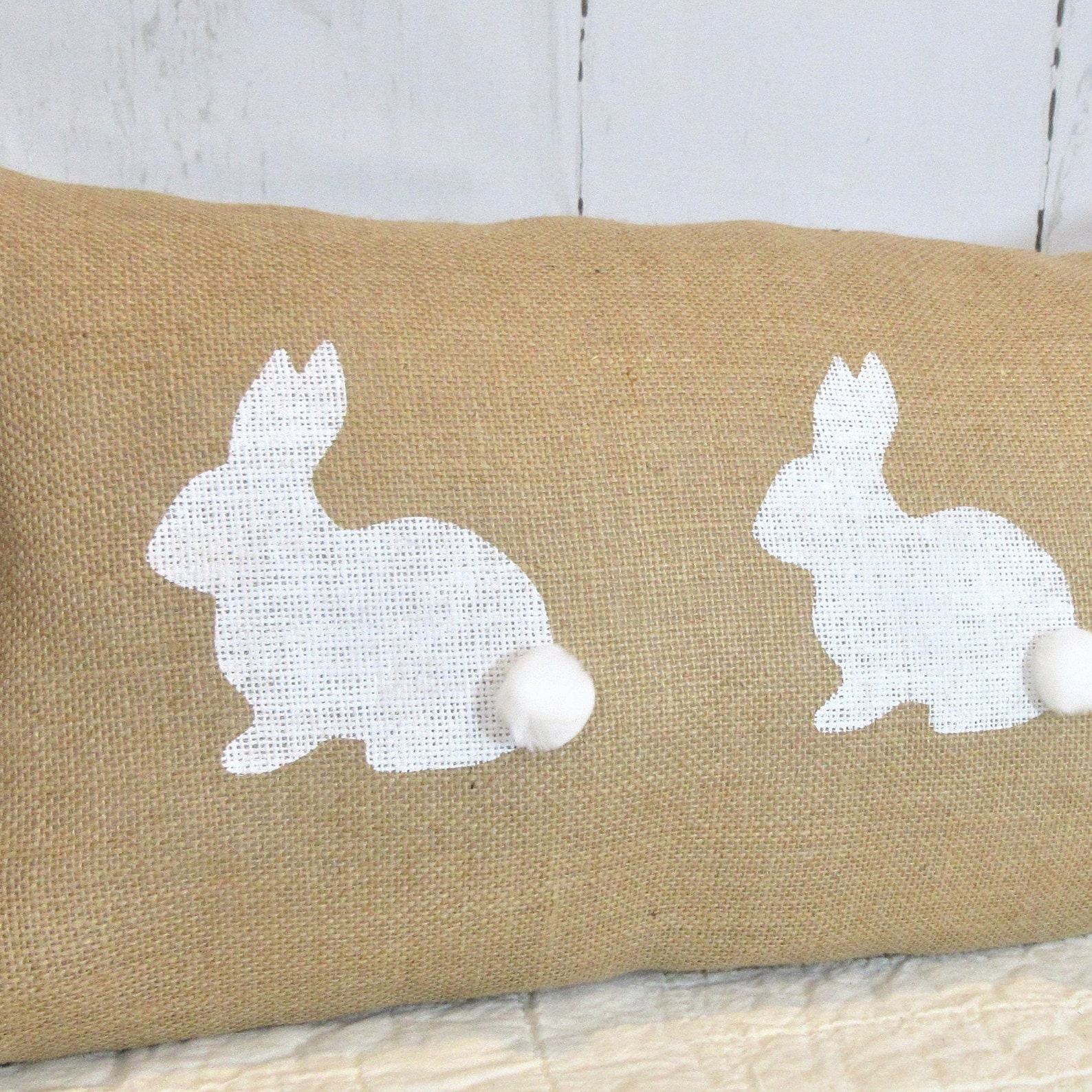 Easter Lumbar Pillows Burlap Easter Pillows Bunny Throw Etsy