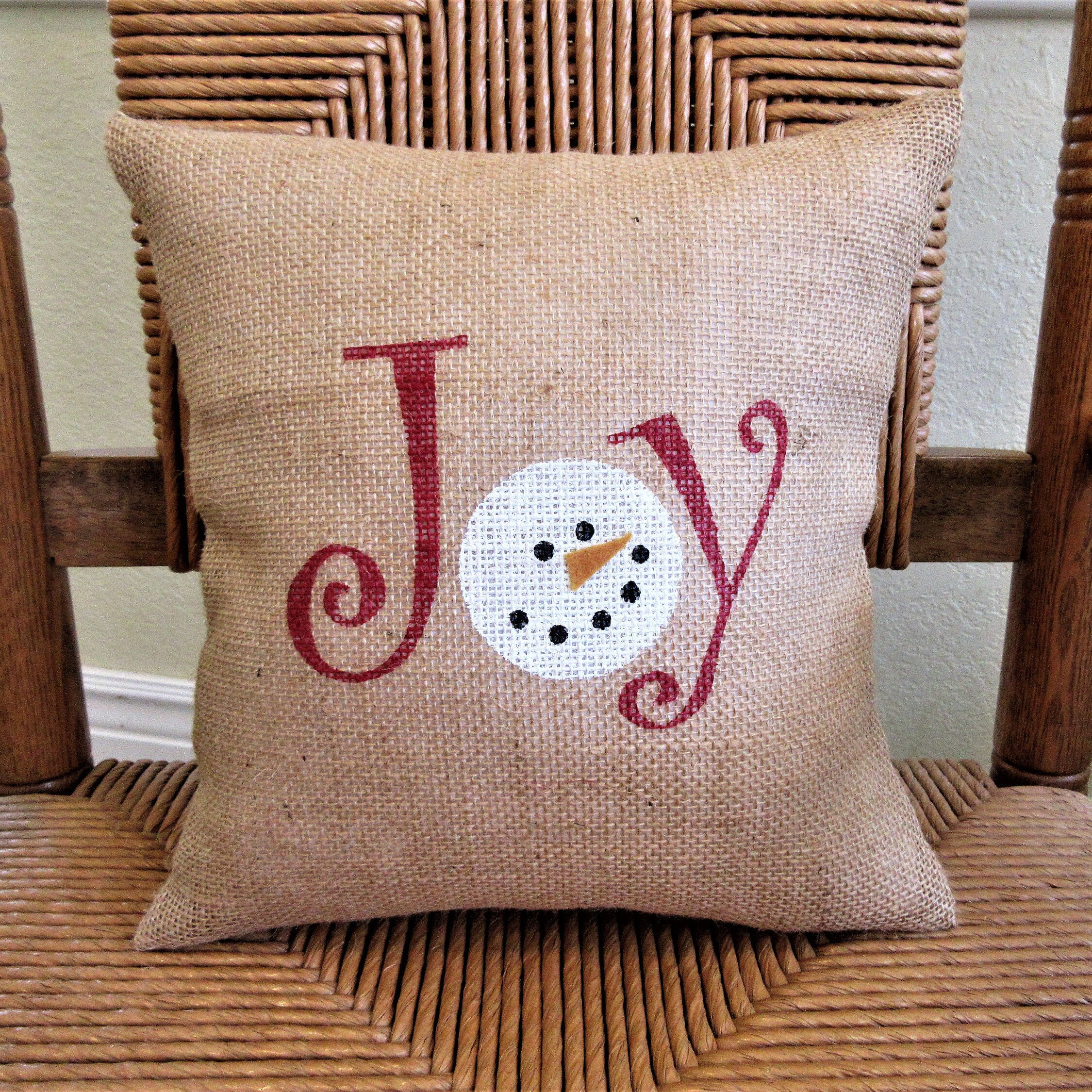 Joy snowman pillow Christmas pillow Snowman pillow Joy Etsy