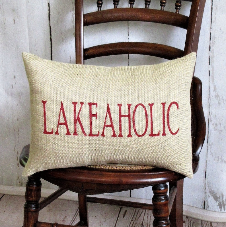 Lakeaholic Pillow Lake House Decorations Lake House Gift Etsy