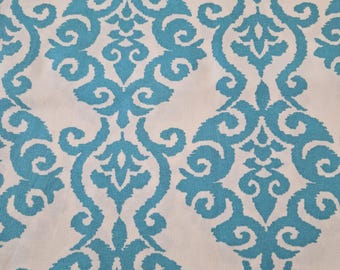 Waverly indoor/outdoor teal print fabric by the yard