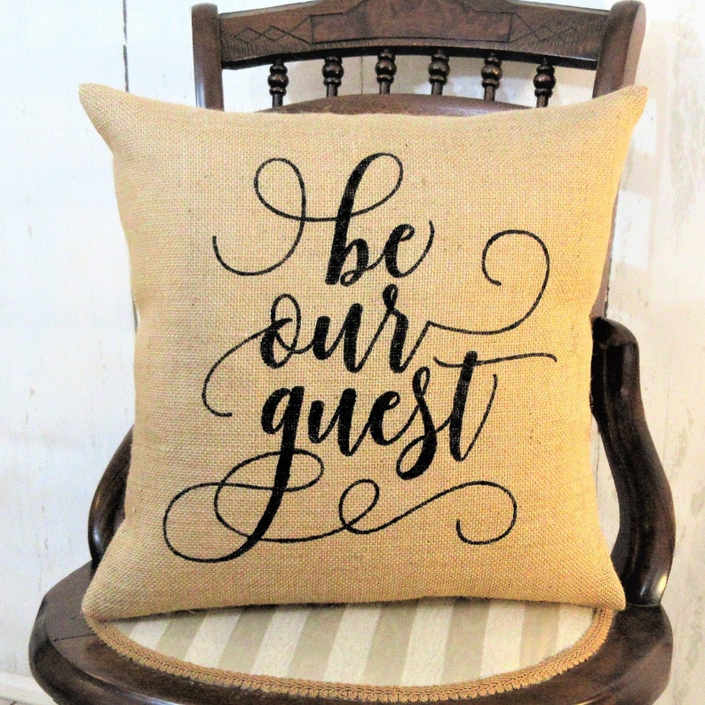 Be our guest pillow guest room pillow pillow burlap Etsy