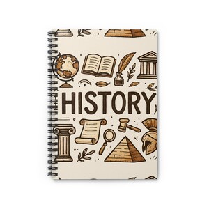 Geschichtsbezogenes Notizbuch, Spiralblock, Perfekt für Studenten, Journal-Liebhaber, Geschenke für Lehrer, Bildungsbedarf, Scrapbooking