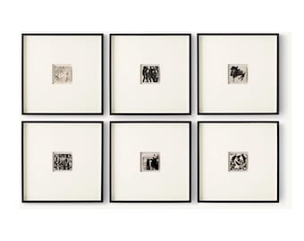 Set of 6 Wall Art Prints, Black and White Gallery Wall, Neutral Wall Decor, Wall Art Bundle, Statement Art Prints
