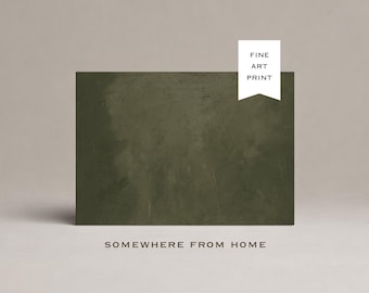 Olive Green Abstract Art Print, Muted Earthy Green Wall Art, Minimalist Living Room Decor