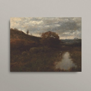 Cozy Landscape Art Vintage Print Country Landscape Painting Digital Download Moody Landscape Print Cottagecore Decor #299