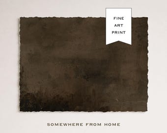 Brown Abstract Art Print, Moody Earthy Tones, Deckled Edge