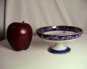 Delicate Antique Morimura Nippon Cobalt Blue and Gold Pedistal Bowl ca. 1910, Free Shipping (282)