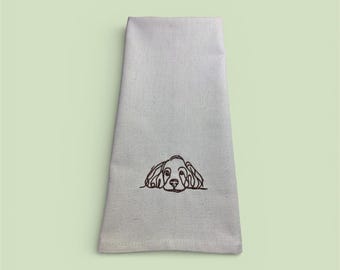 Dog Embroidery Tea towel Labrador, Cockapoo, Whippet, Cocker Spaniel, Retriever