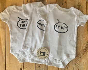 Yorkshire Sayings Baby Vest.  new baby, baby gift, baby shower