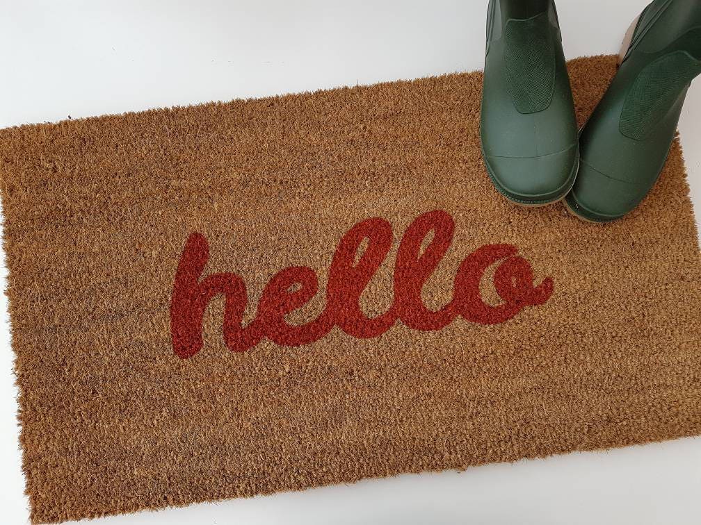 Hello mat Personalised doormat housewarming gift Etsy