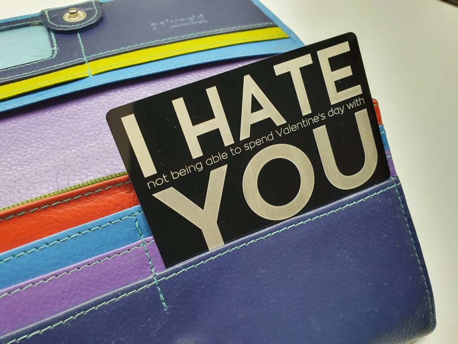 Personalised engraved wallet card funny valentine's card Etsy