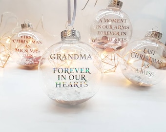 Memorial Christmas bauble · family loss memory · Custom Christmas decoration