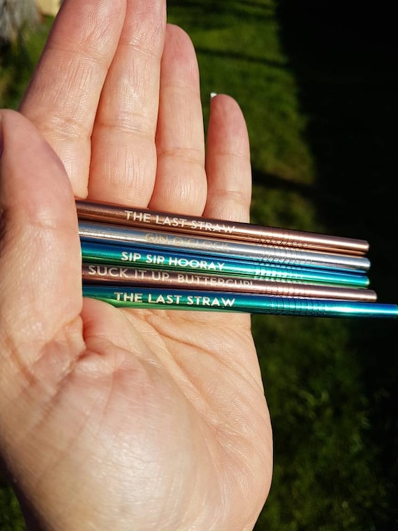 Personalised straw, stainless steel straw, custom engraved straw, wedding anniversary gift, personalised wedding gift, eco friendly straw