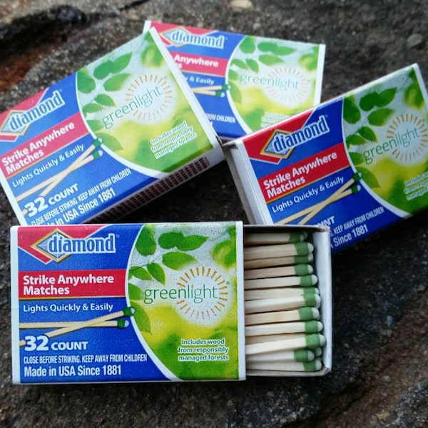 Diamond Greenlight Strike Anywhere Matches in a Baggie! (4 sets of 32 matches) PlEaSE FuLly REAd ThE LisTiNG!!