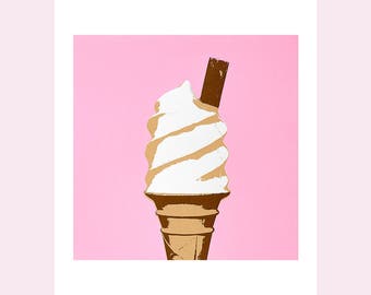 Pink Ice Cream A3 giclee print