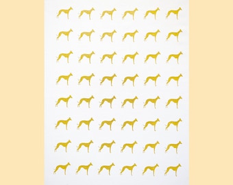 Golden Whippet tea towel