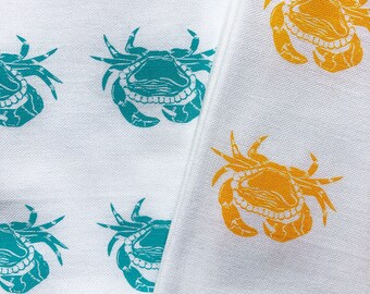 SUPER SECONDS FESTIVAL Crab design tea towel slight seconds