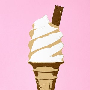 Pink Ice Cream greetings card