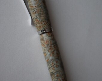 Turquoise Maple Burl Vulpen met Made in USA Componenten