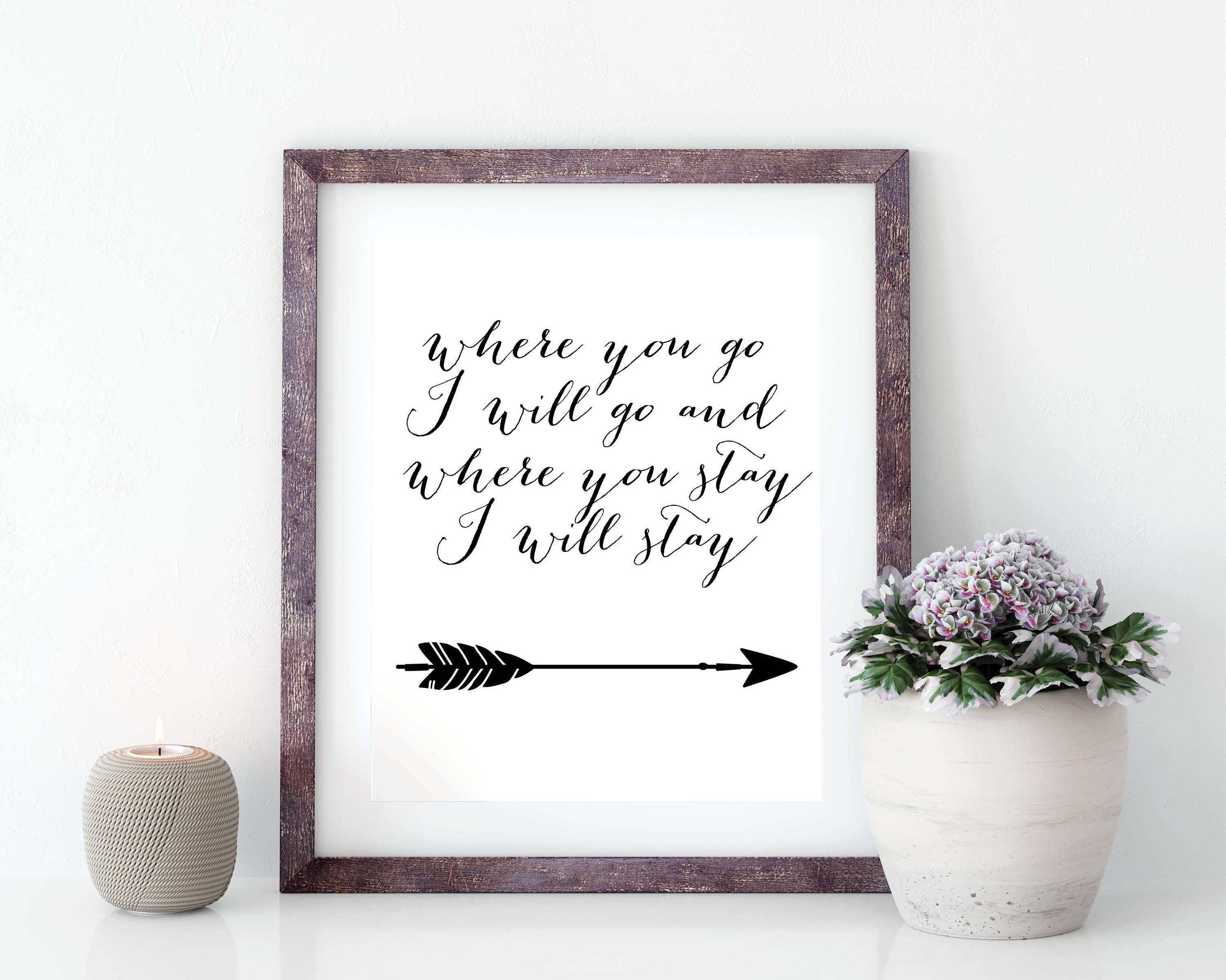 Ruth 116 Bible Verse Art Printable Print wall art decor Etsy