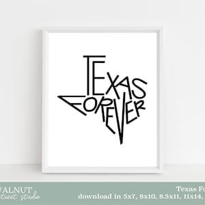 Texas Forever Art Printable, Print wall art decor poster - INSTANT DOWNLOAD
