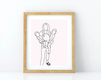 Minimal, Custom Digital Family Portrait 8x10