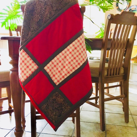 Red And Brown Baby Crib Quilt Baby Blanket Crib Bedding Baby Etsy