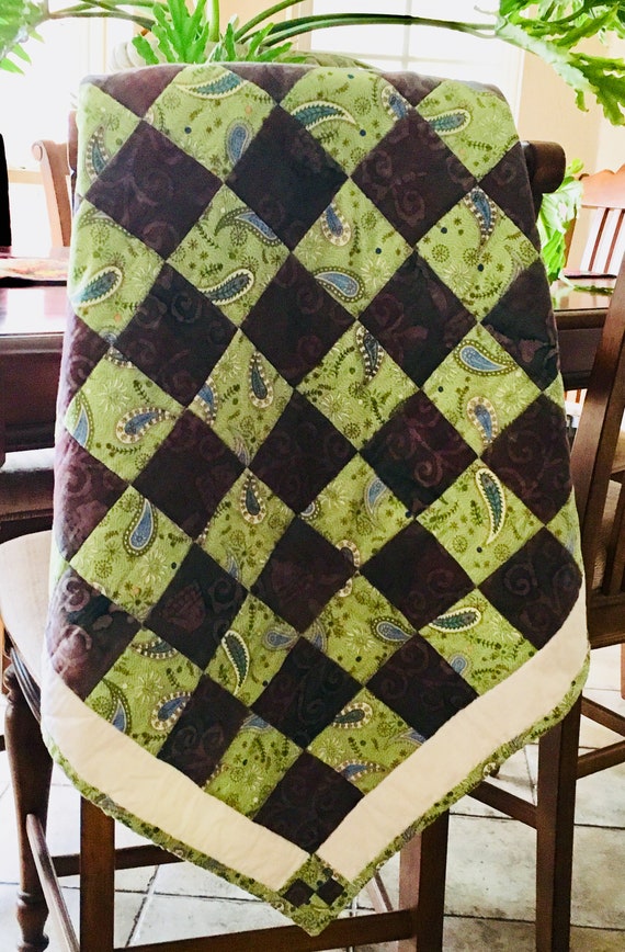 Green Paisley Baby Crib Patchwork Quilt Blanket Green Paisley Baby Crib Patchwork Quilt