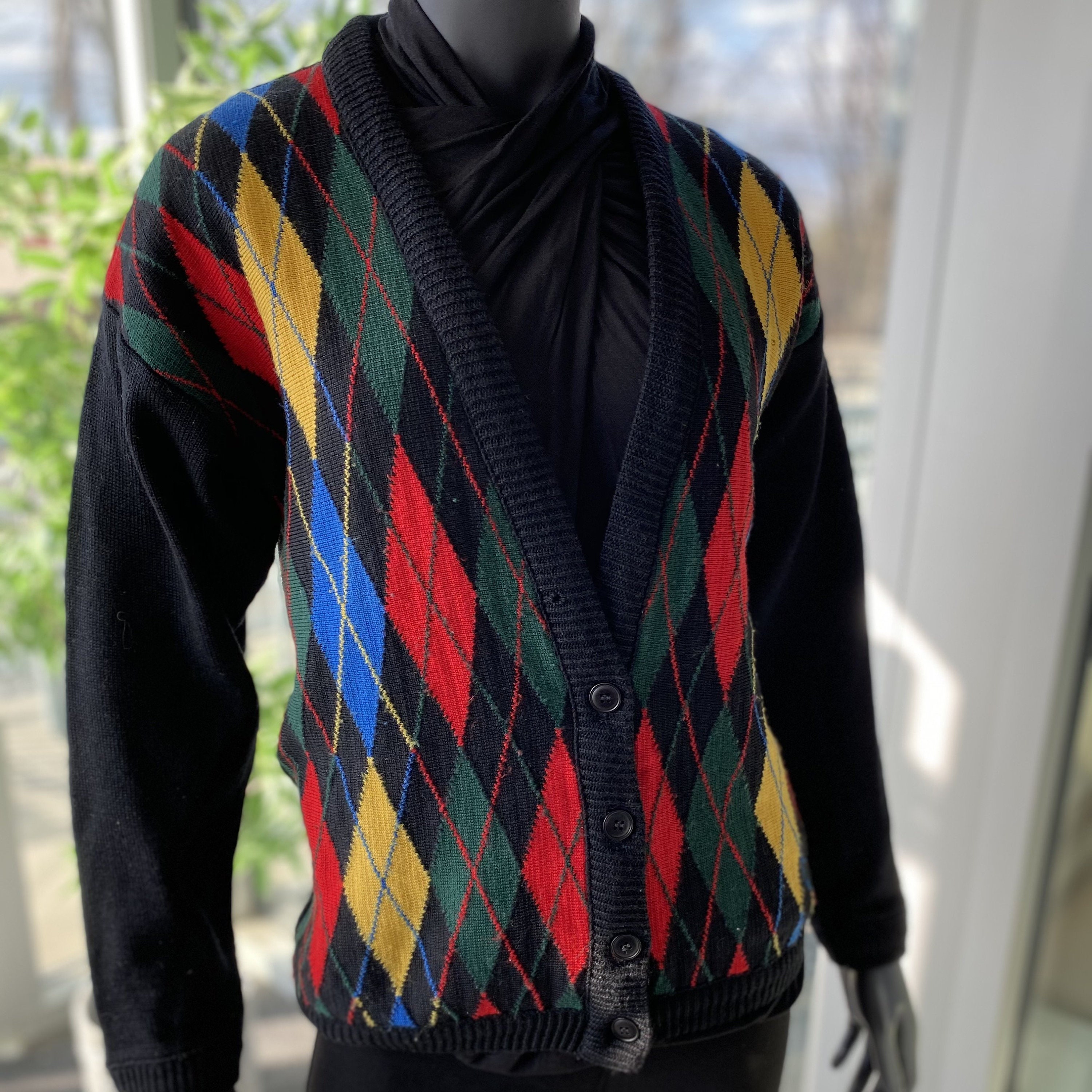 Argyle cardigan deals sweater
