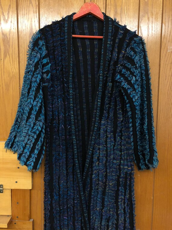 Vintage Crochet Knit Robe - House coat - Long Card