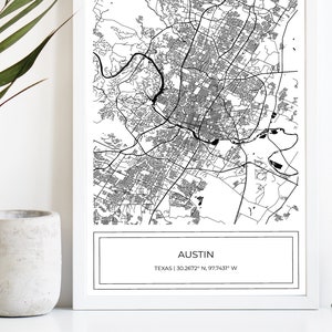 Austin Map, Map of Austin, Black White Austin Map, Austin Poster, City Map, Map Poster, Austin Texas, Map Art Print, Digital Download SVG