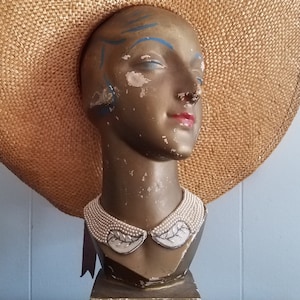 Vintage 1950&#39;s Ivory MIJ Pearl Beaded Collar *Bridal *Wedding